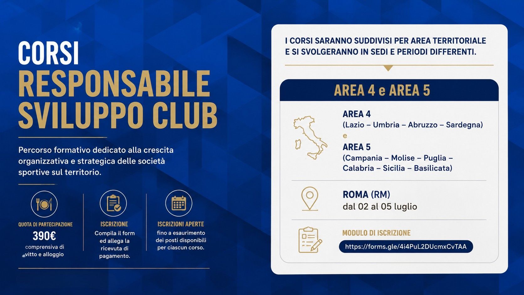 comunicato corso responsabile sviluppo club