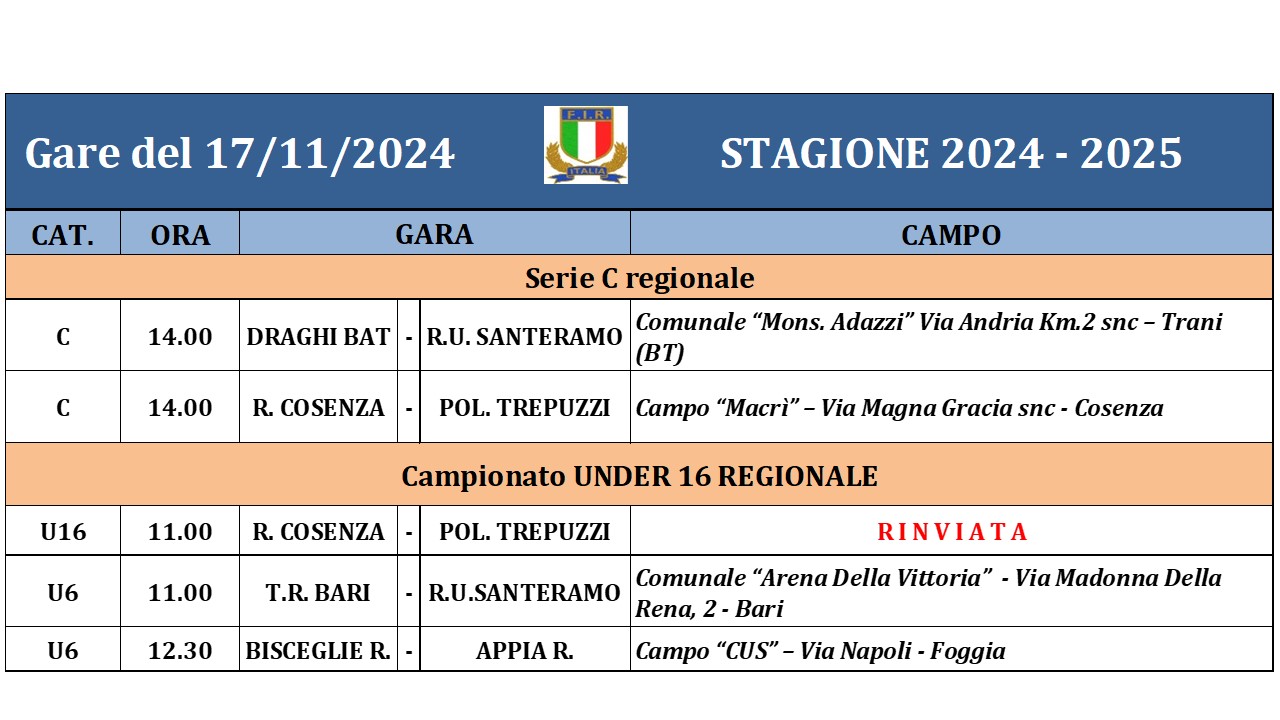 programmazione 17nov